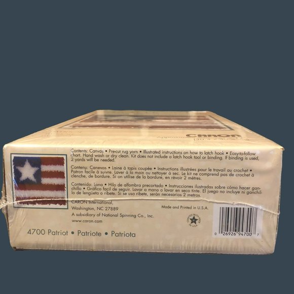 NIB Wonder Art Latch Hook Kit Patriot Flag 12x12 Caron - Picture 5 of 5